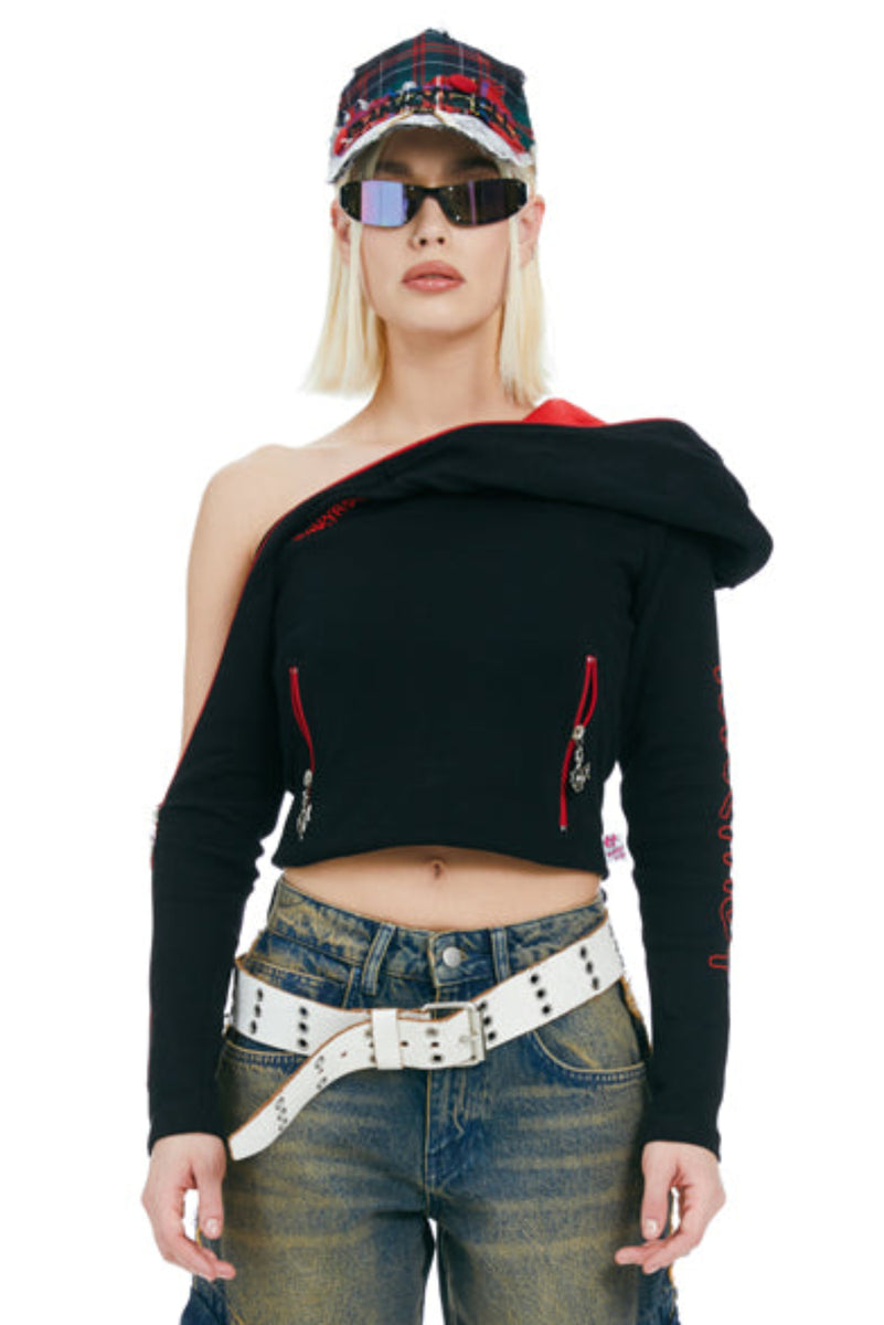 Al Capone Vintage Portrait Women's Zipper Hoodie | Urban Backwoods Graphic Hooded Sweatshirt - 70% Cotton 30% Polyester - View #7